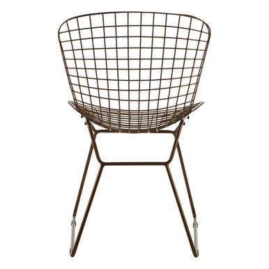 Bronze Metal Grid Wire Chair