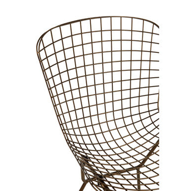 Bronze Metal Grid Wire Chair