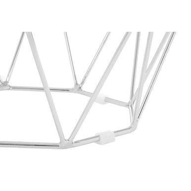 Tempered Glass Hexagon End Table with Silver Geometric Base