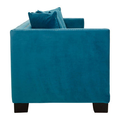 3 Seater Cyan Blue Velvet Sofa Sofia