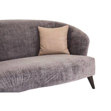 3 Seater Grey Velvet Sofa with Oatmeal Sides
