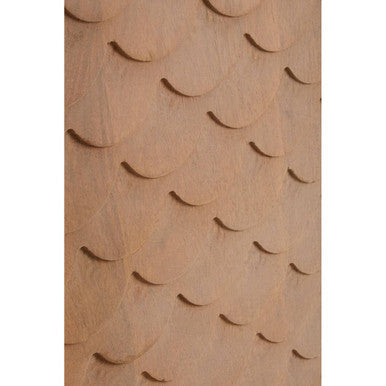 Coastal Mango Wood Cabinet with Scale Pattern Doors
