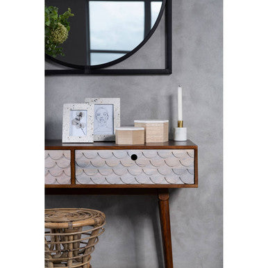Natural Mango Wood Console Table with Pastel Drawers