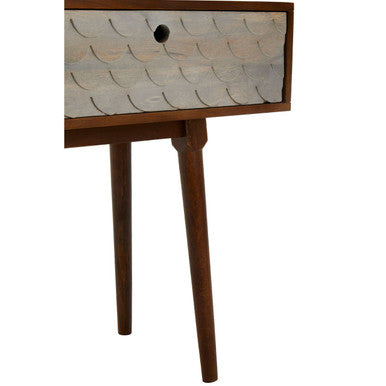 Natural Mango Wood Console Table with Pastel Drawers