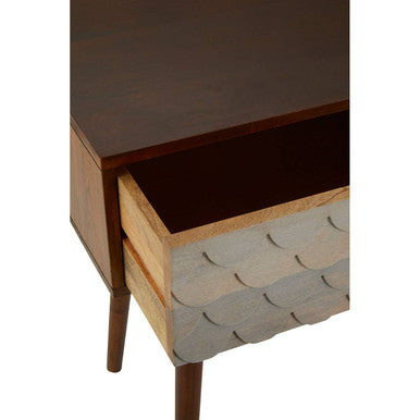 Natural Mango Wood Console Table with Pastel Drawers