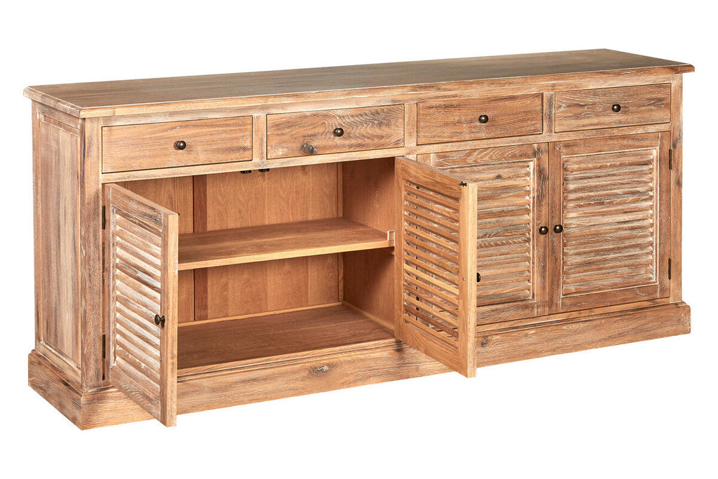 Oak Wood Sideboard with Whitewash Finish