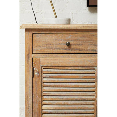 Oak Wood Sideboard with Whitewash Finish