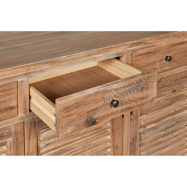 Oak Wood Sideboard with Whitewash Finish