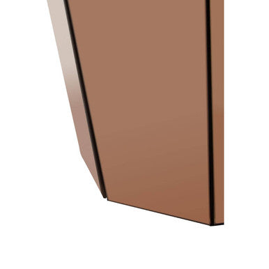 Faceted Rose Gold Mirrored Glass Side Table