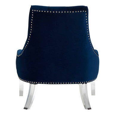 Clarence Button Tufted Navy Velvet Chair