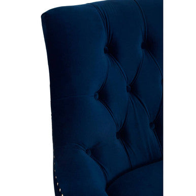 Clarence Button Tufted Navy Velvet Chair