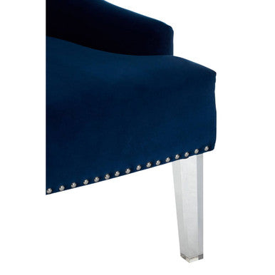 Clarence Button Tufted Navy Velvet Chair