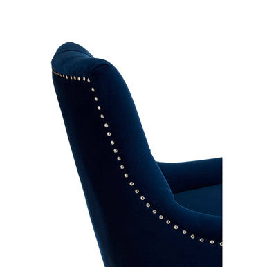 Clarence Button Tufted Navy Velvet Chair