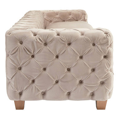 3 Seater Beige Velvet Sofa