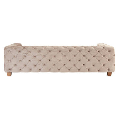 3 Seater Beige Velvet Sofa