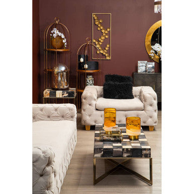 3 Seater Beige Velvet Sofa