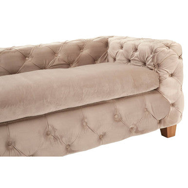 3 Seater Beige Velvet Sofa