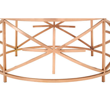 Rose Gold and Black Marble Round Coffee Table