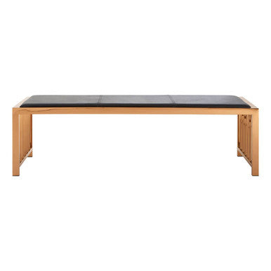 Black Leather Bench with Rose Gold Frame