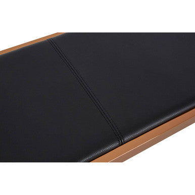 Black Leather Bench with Rose Gold Frame