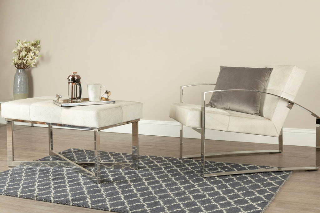 Kensington Townhouse Hairon Leather Chair With Steel Legs