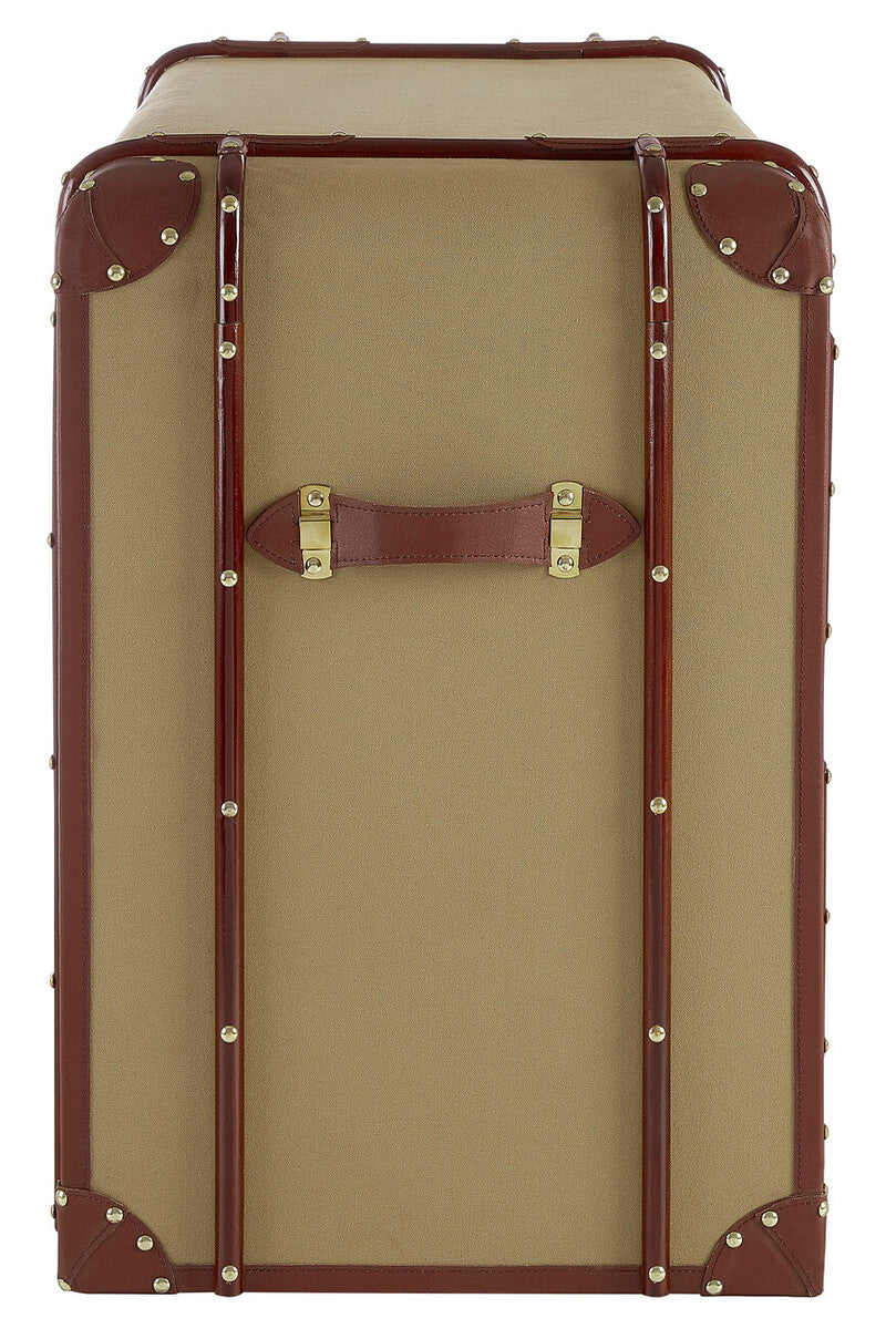 2 Drawer Canvas Cabinet with Leather Handles