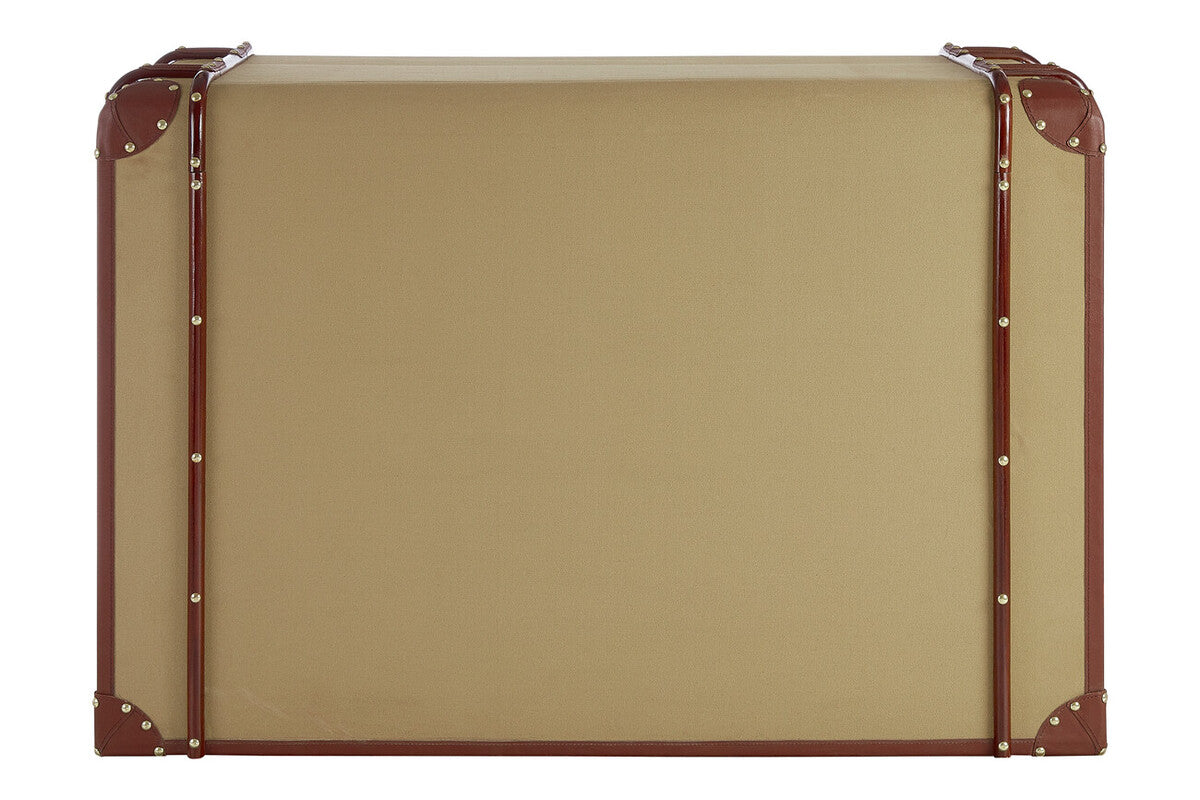 2 Drawer Canvas Cabinet with Leather Handles