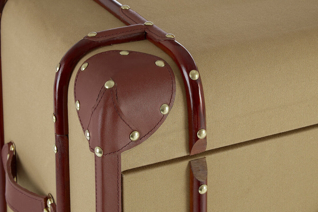 2 Drawer Canvas Cabinet with Leather Handles