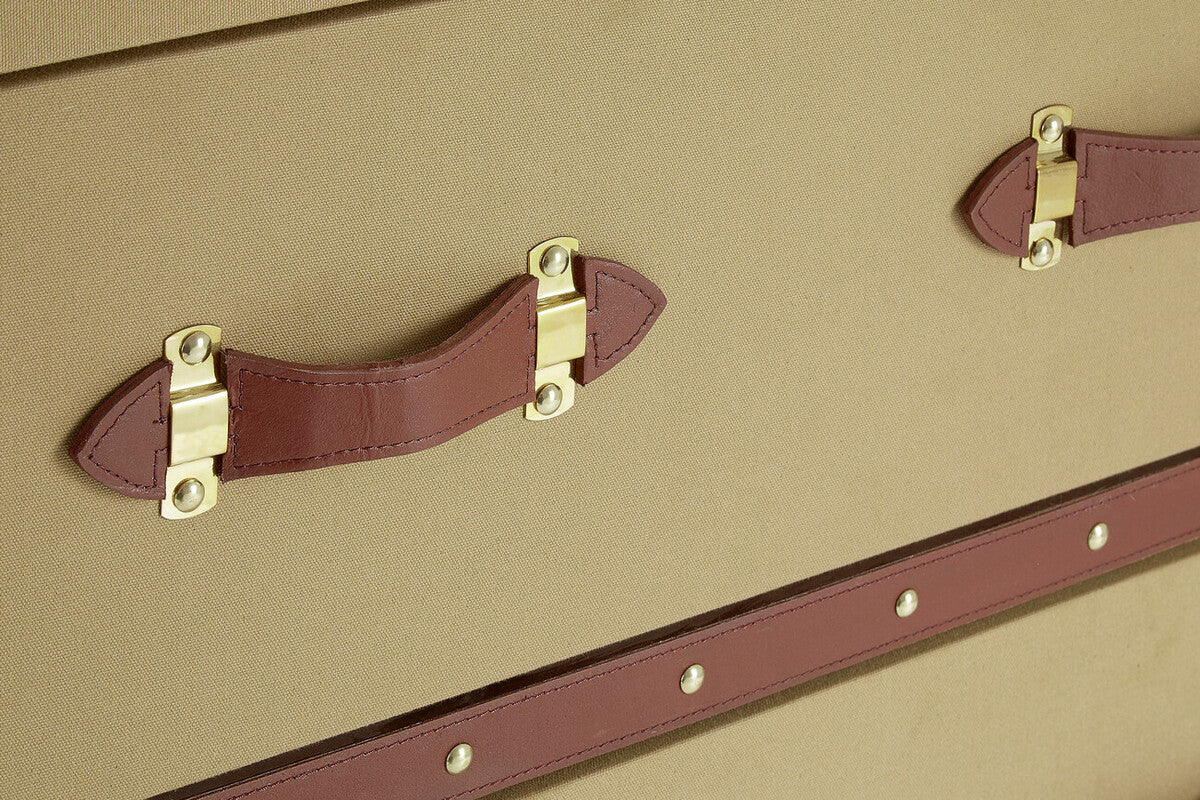 2 Drawer Canvas Cabinet with Leather Handles