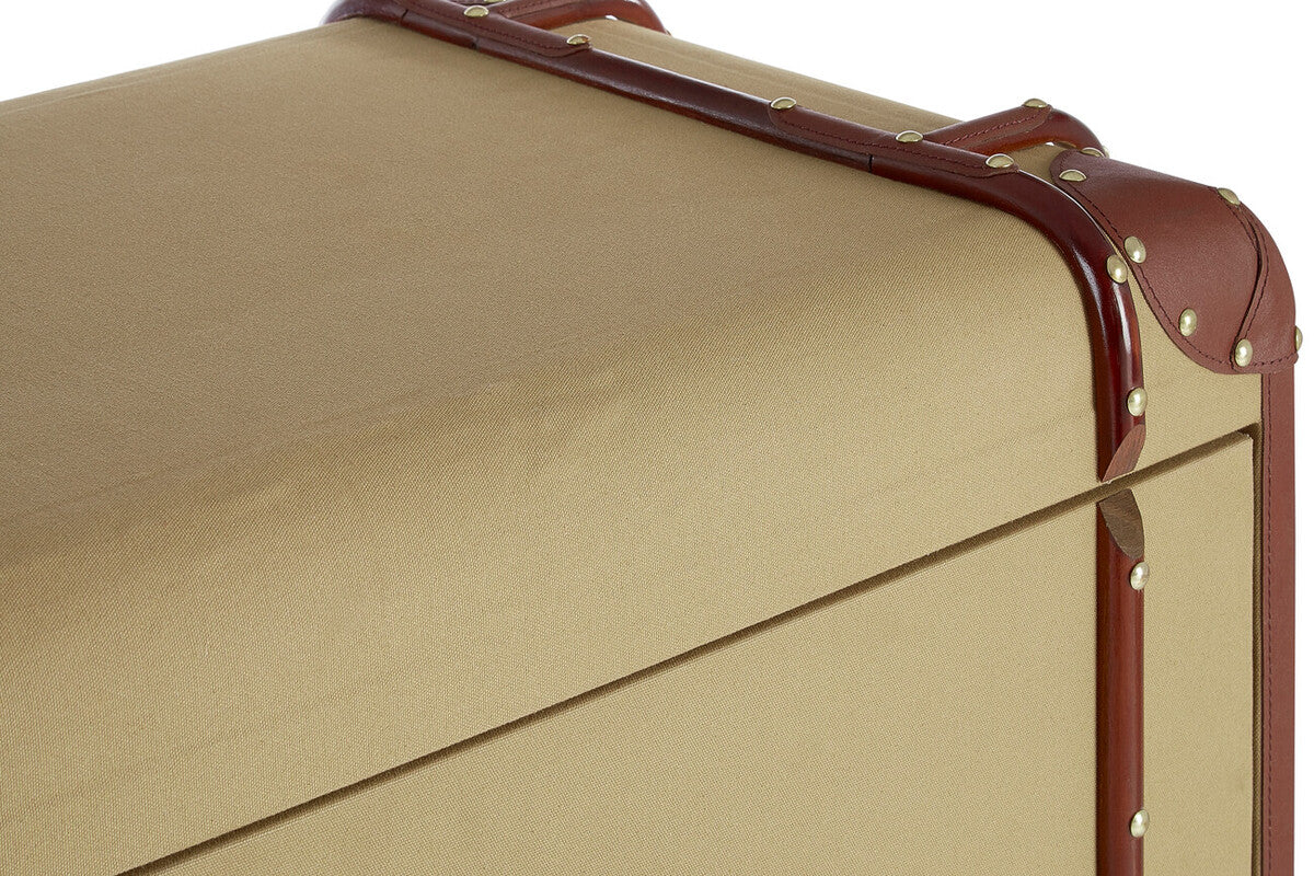 2 Drawer Canvas Cabinet with Leather Handles