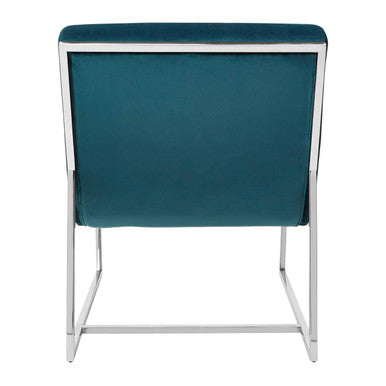 Teal Velvet Curving Lounge Chair