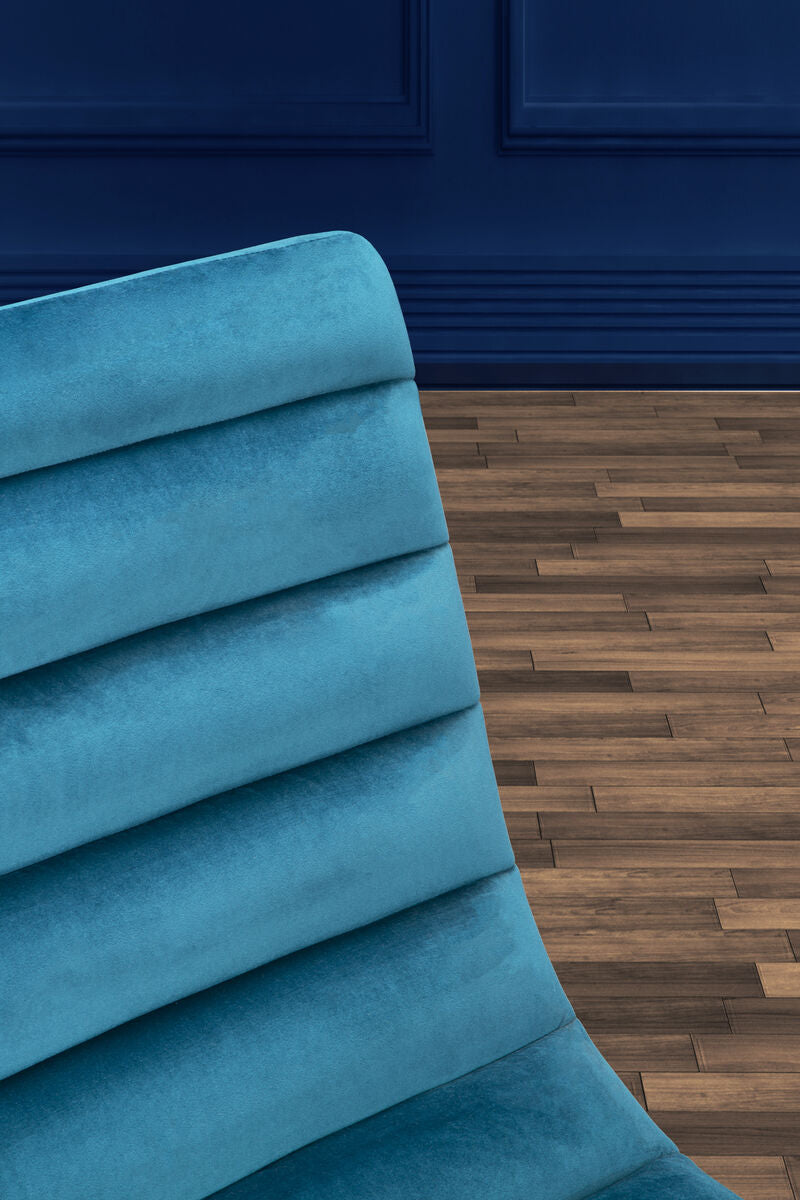 Teal Velvet Curving Lounge Chair