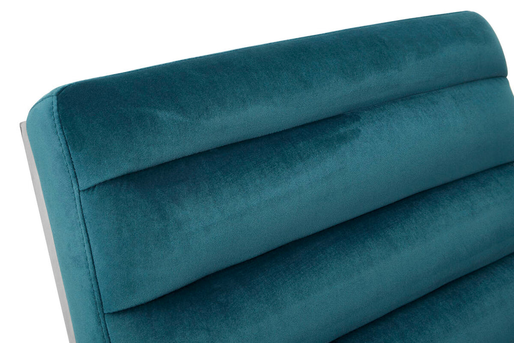 Teal Velvet Curving Lounge Chair