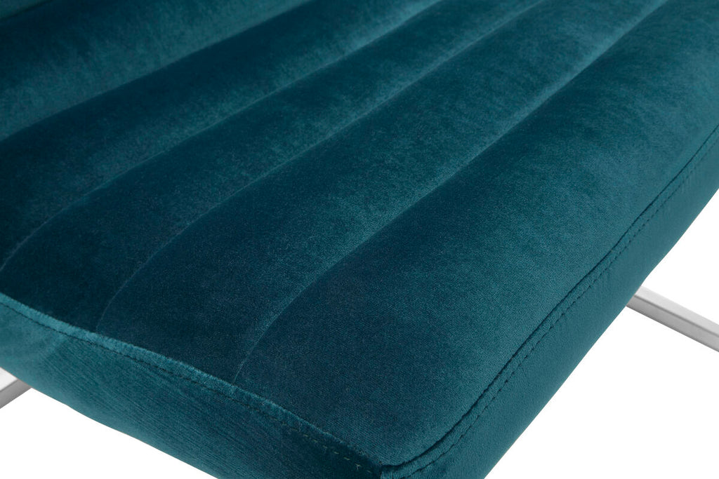 Teal Velvet Curving Lounge Chair