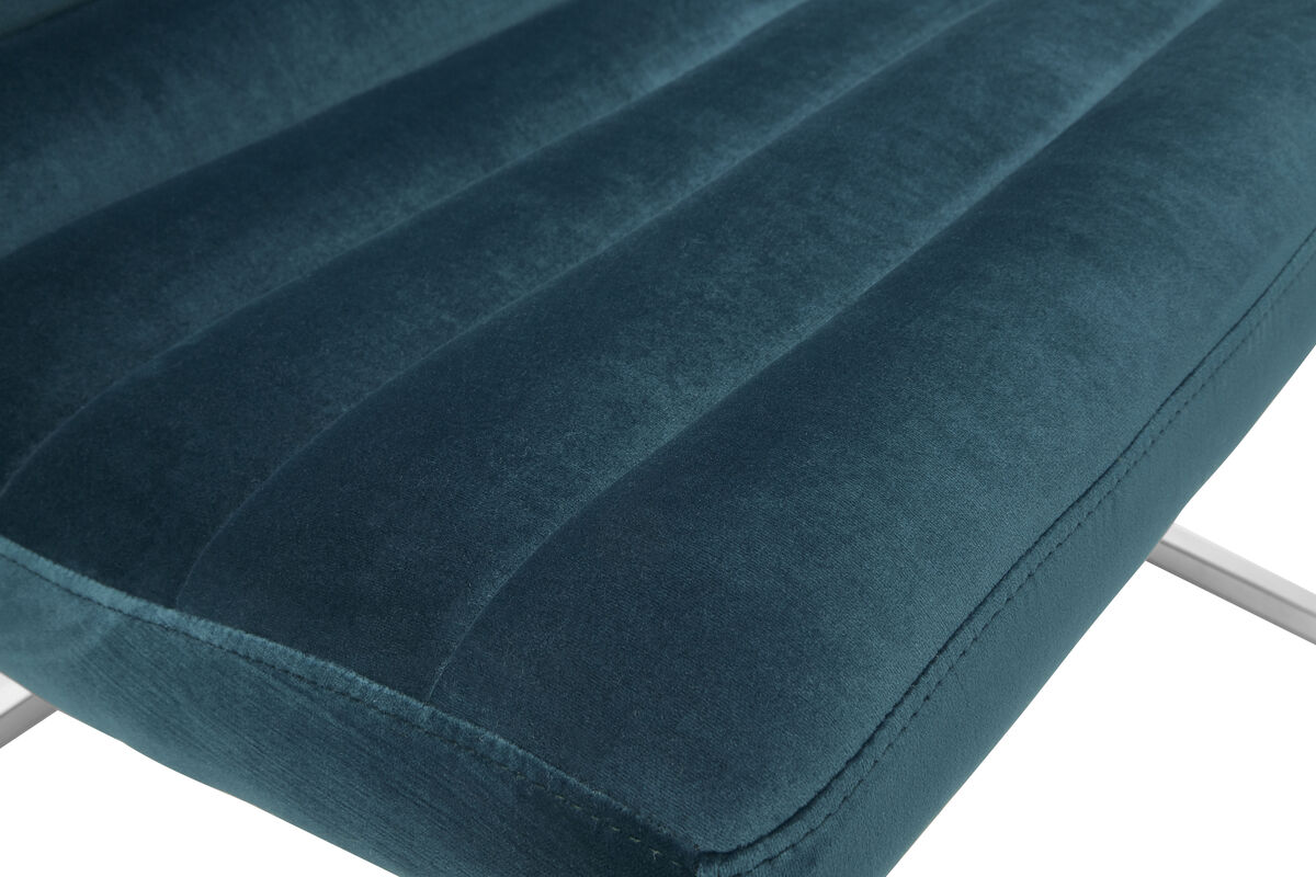 Teal Velvet Curving Lounge Chair