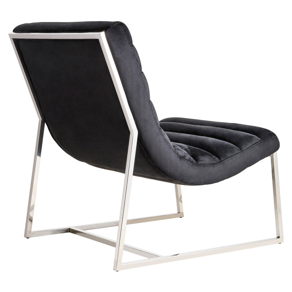 Midnight Velvet Curving Profile Lounge Chair