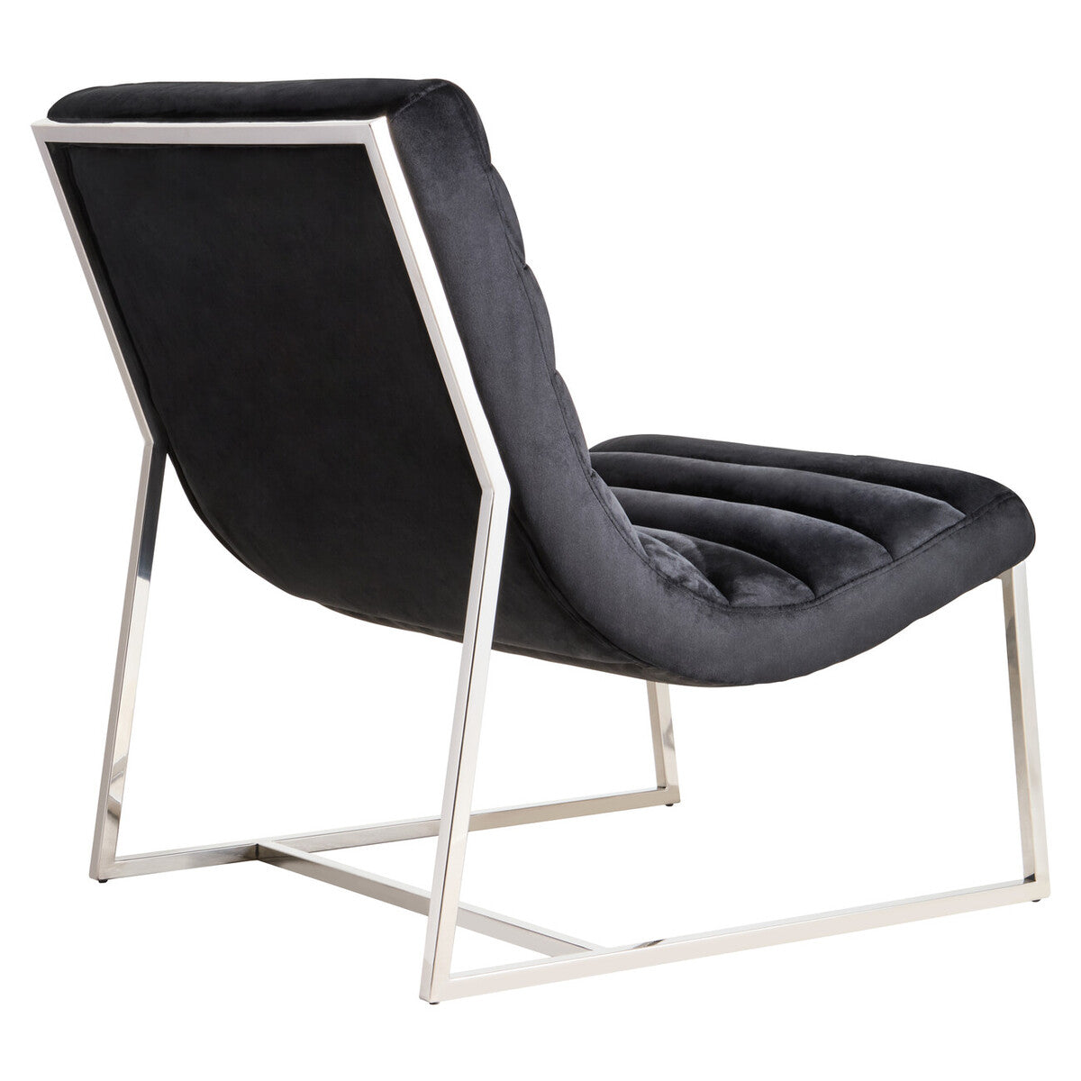 Midnight Velvet Curving Profile Lounge Chair