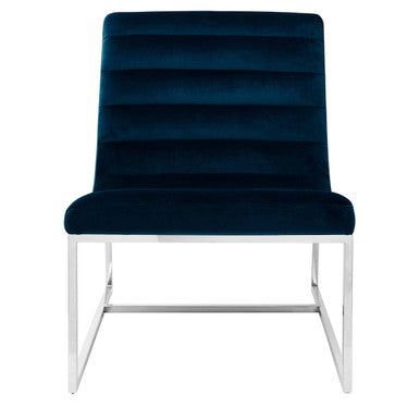 Midnight Velvet Curving Profile Lounge Chair