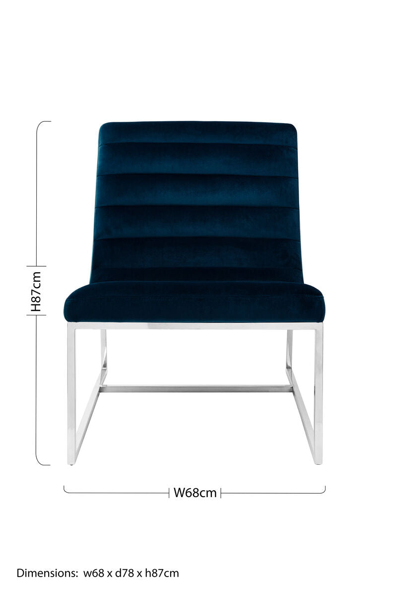 Midnight Velvet Curving Profile Lounge Chair