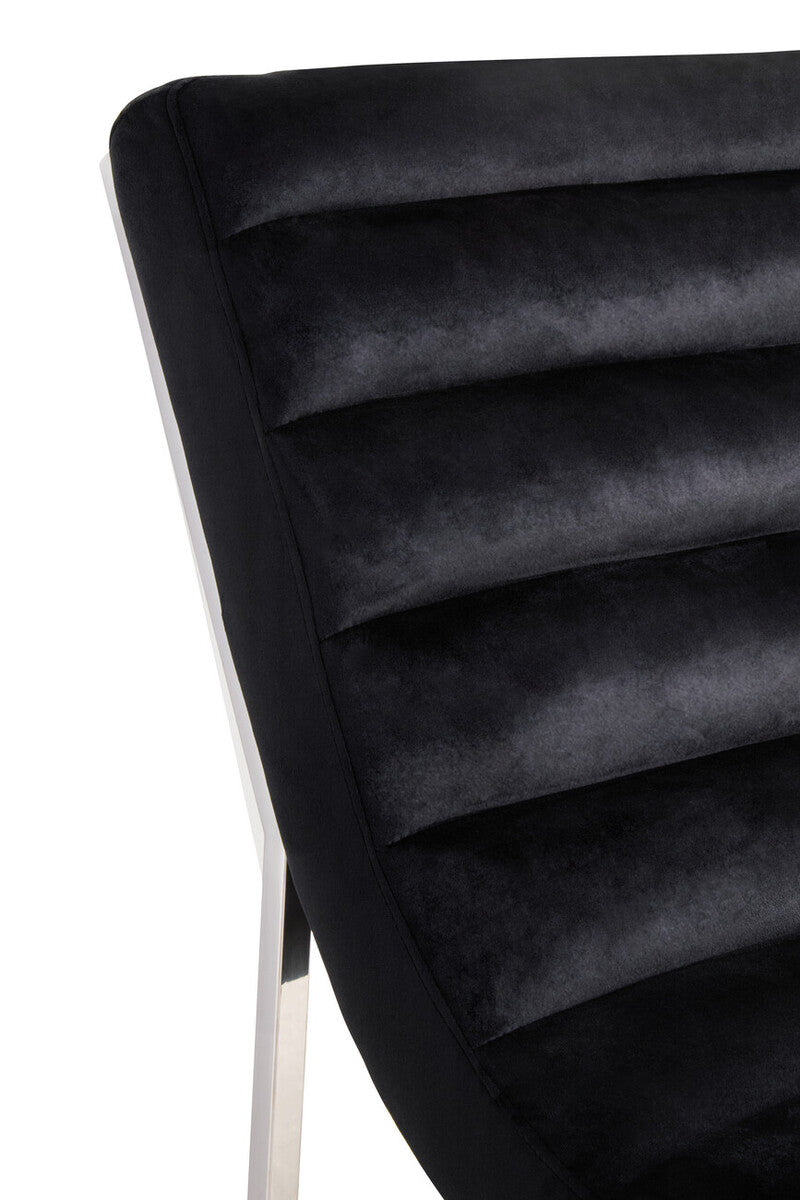 Midnight Velvet Curving Profile Lounge Chair