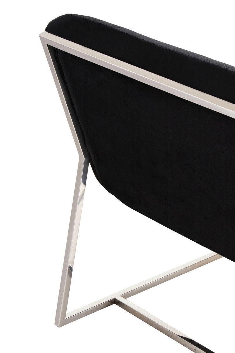 Midnight Velvet Curving Profile Lounge Chair