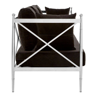 3 Seater Sofa With Silver Lattice Sides