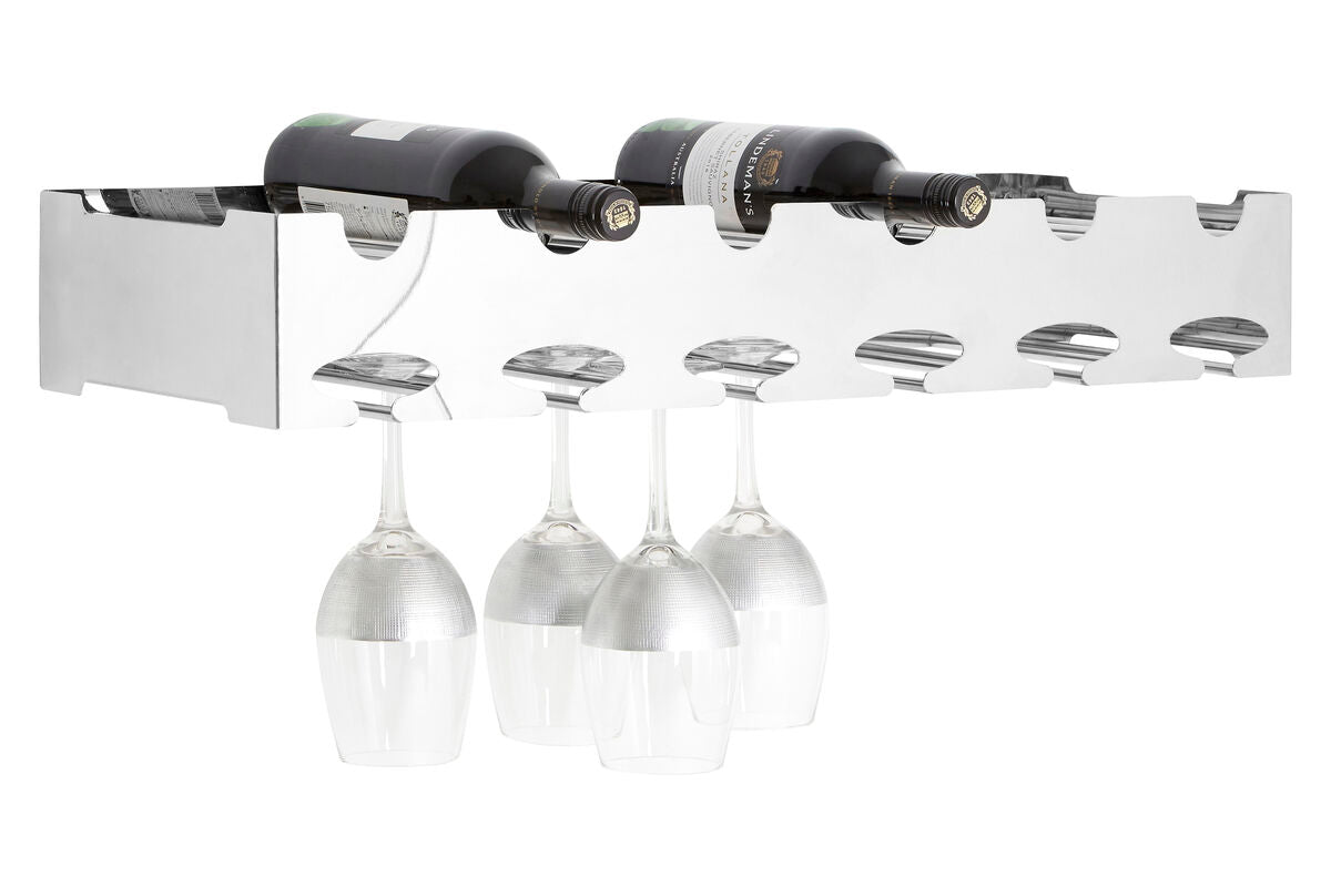 6 Bottle Silver Wide Wine Rack