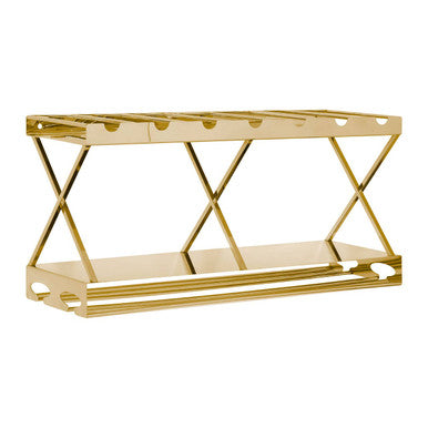 2 Tier 7 Bottle Gold Wine Rack