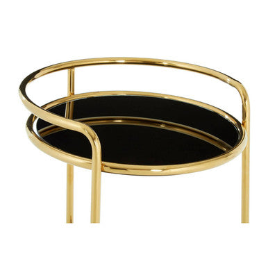Round Gold Trolley with Glass Shelves