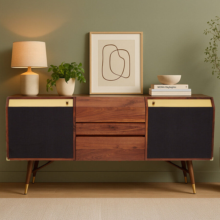 Natural Wood Sideboard with Storage