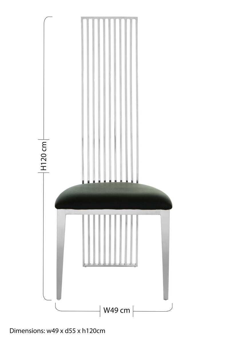 Silver High Back Dining Chair