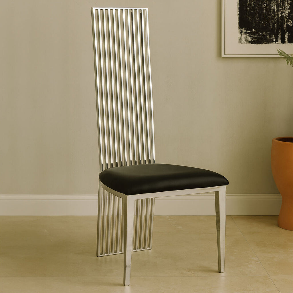 Silver High Back Dining Chair