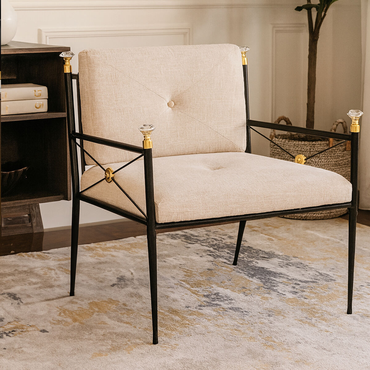 Monroe Lounge Chair in Black and White