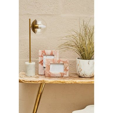 Natural Petrified Wood Console Table with Brass Iron Legs